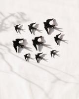 Picture of Set of 3 black ceramic swallows
