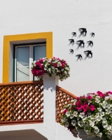 Picture of Set of 3 black ceramic swallows