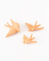 Picture of Set of 3 matte terracotta ceramic swallows